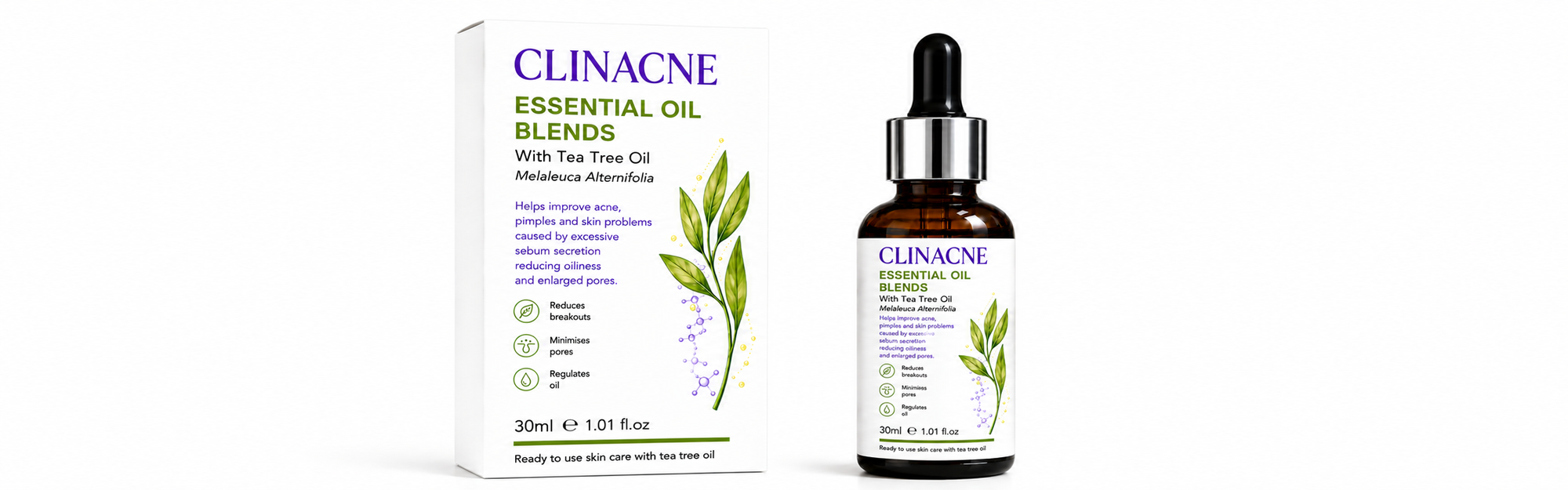 CLINACNE ESSENTIAL OILS BLENDS - With Tea Tree Oil